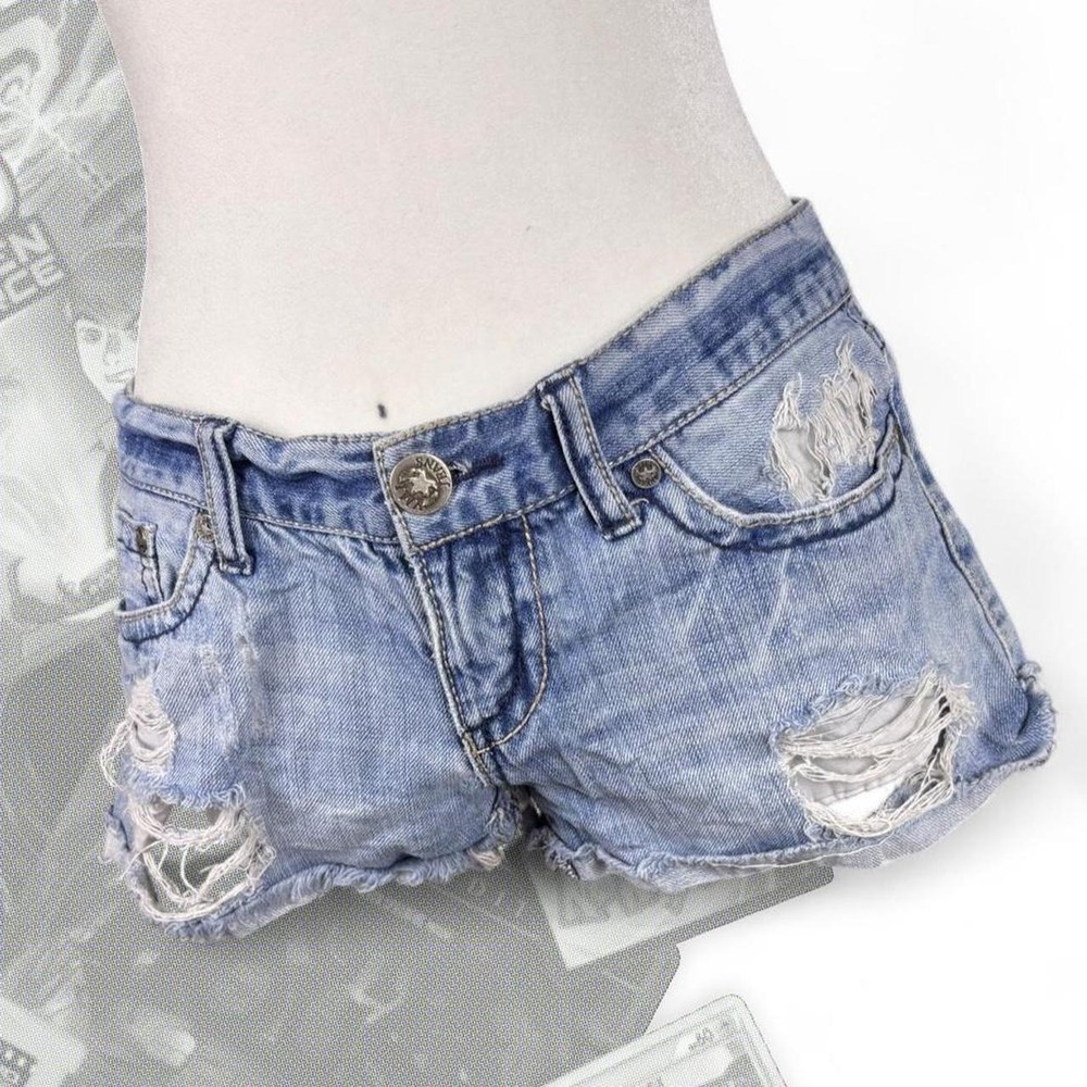 Vintage Y2K YMI Low Rise Micro Ripped Distressed Denim Shorts